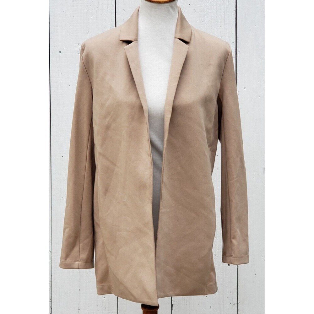 $298 Eileen Fisher Women Beige Bramble Notch Collar Ponte Jacket Blazer Sz PS - Picture 2 of 13